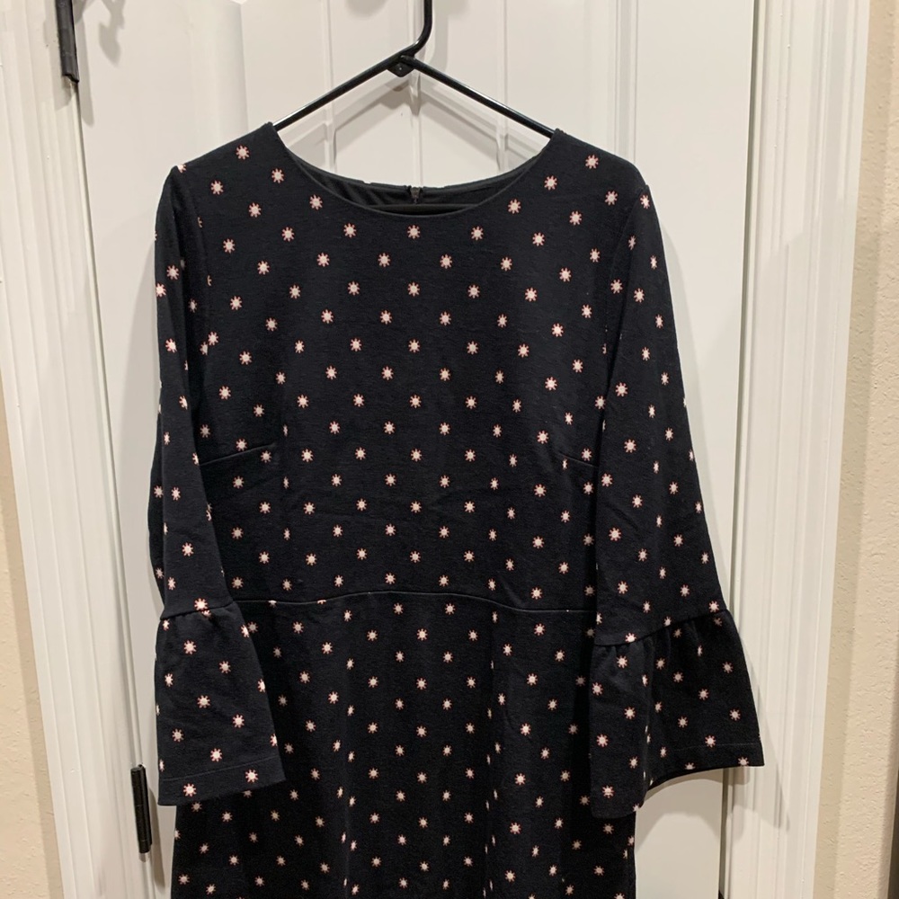 Loft black flowered dress